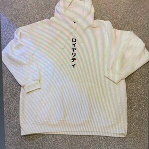 White Hoodie with Japanese Text